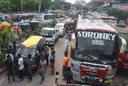 Buses taken off roads in Rajshahi 