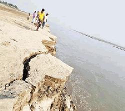 Padma erodes riverbank with water receding