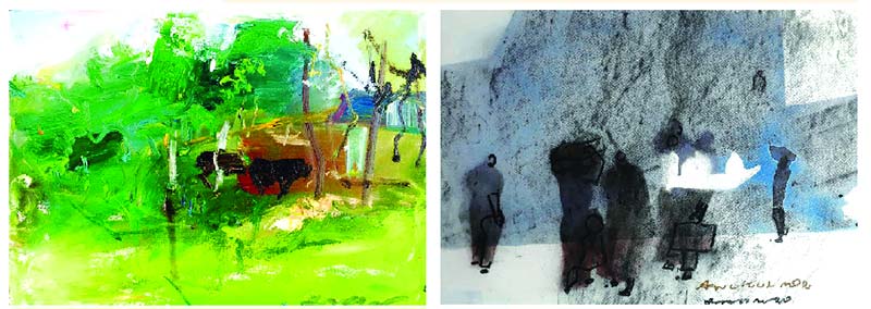 Acrylic on paper  -  Mixed media on paper 