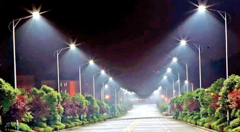 A glimpse of the newly installed lampposts in Mymensingh City.  	photo: observer