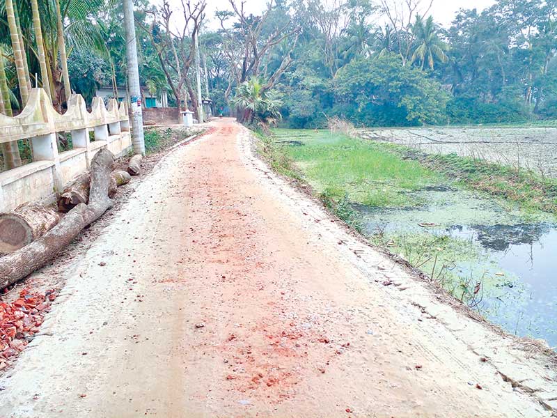 A view of road work in Begumganj Upazila.	photo: observer