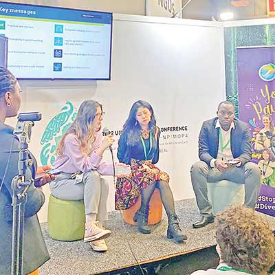 Youth experts at a discussion at COP-15, Montreal, Canada. 	PHOTO: OBSERVER