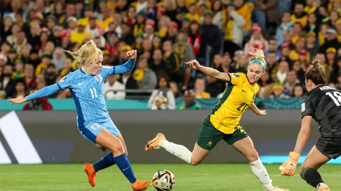 England's Alessia Russo scores goal vs. Australia in 86