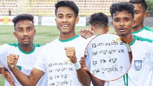 Bangladeshi footballers honour martyrs of student protest with goal