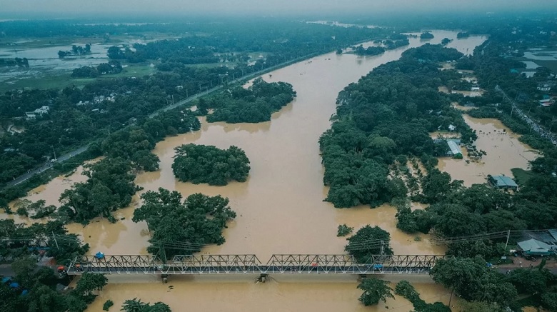 Several districts of Bangladesh, including Feni, flooded due to heavy rainfall and upstream water from India. File Photo