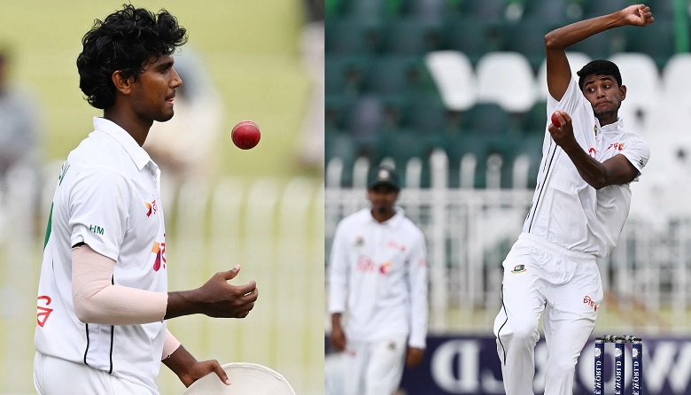 Bangladesh pace duo Hasan Mahmud picked a fifer while Nahid Rana snared four on Day 4 in Rawalpindi Test on September 2. Photo: Collected