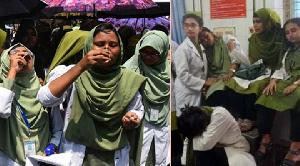 15 nursing students fall ill during symbolic poison-drinking protest