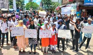 Protest against drug smuggling under guise of club in Barisal