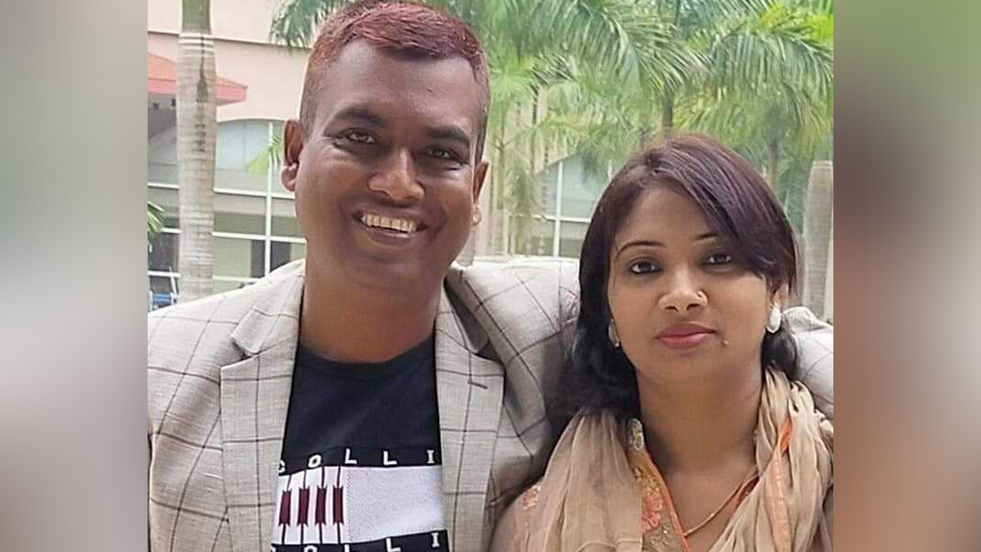 Faridpur traffic inspector Tuhin Laskar and his wife Jamila Parveen Kumkum. File photo
