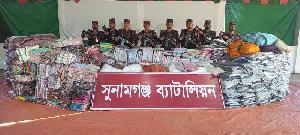 Smuggled goods worth Tk 1.5cr seized at Sunamganj border  