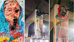 DU to designate Metro Rail pillar with Hasina graffiti as 'Hate-stone'