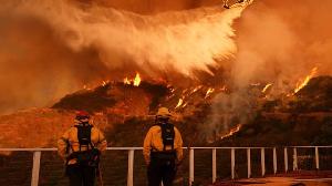 Firefighters' village sprouts on Malibu beach