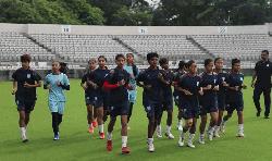 Women's football team returns home