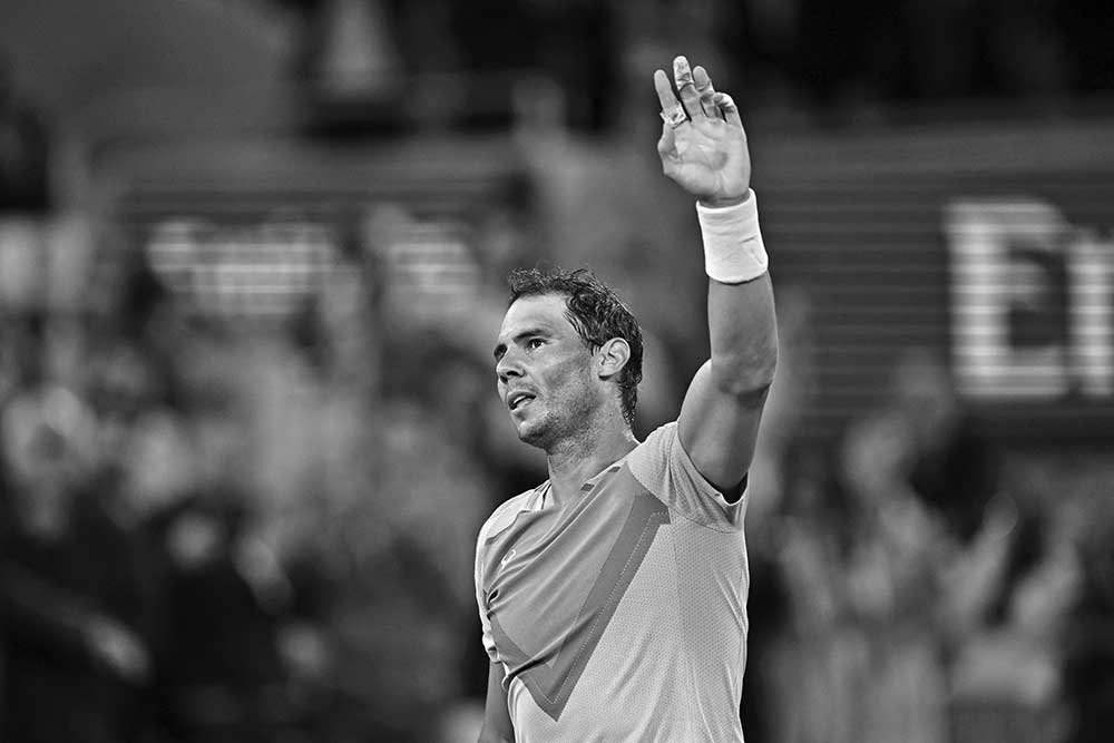 Spain's Rafael Nadal celebrates after winning against France's Corentin Moutet at the end of their men's singles match on day four of the Roland-Garros Open tennis tournament at the Court Philippe-Chatrier in Paris on May 25, photo: AFP