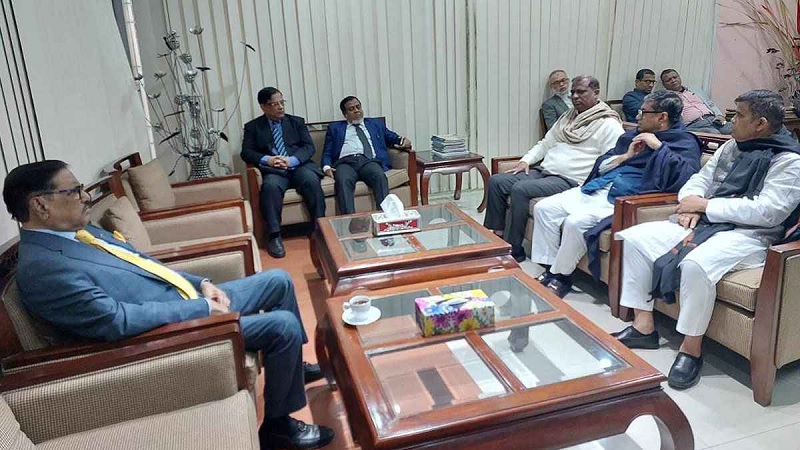 Obaidul Quader was seen off at the Dhaka Airport on Tuesday morning