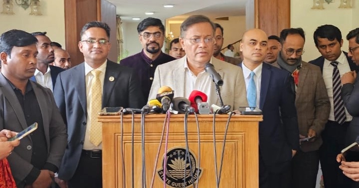 Foreign Minister Dr Hasan Mahmud on Saturday talked to reporters at the state guesthouse Padma in Dhaka