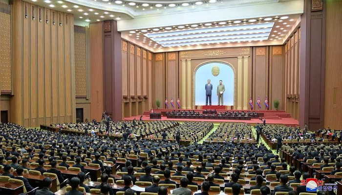 North Korean leader Kim Jong Un attends the 10th Session of the 14th Supreme People's Assembly of the Democratic People's Republic of Korea, at the Mansudae Assembly Hall, in Pyongyang, North Korea, January 15, 2024. Photo:  Reuters