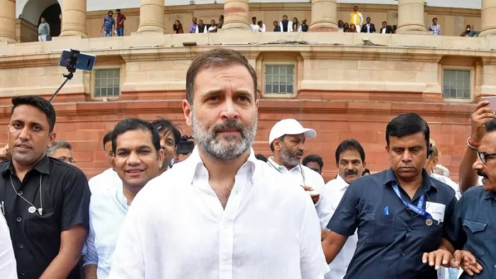 Rahul Gandhi, a senior leader of India's main opposition Congress party, arrives at the parliament after he was reinstated as a lawmaker, in New Delhi, India, on August 7, 2023. (File photo: Reuters)