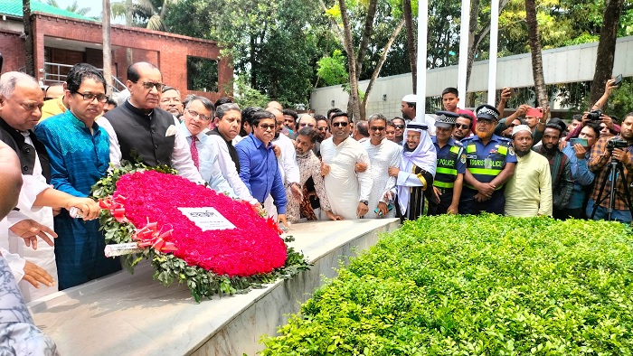 The newly appointed Bangabandhu Sheikh Mujib Medical University (BSMMU) Vice-Chancellor Professor Dr Deen Md Nurul Haque has paid rich tributes to Father of the Nation Bangabandhu Sheikh Mujibur Rahman by placing a wreath at his mausoleum at Tungipara in Gopalganj.