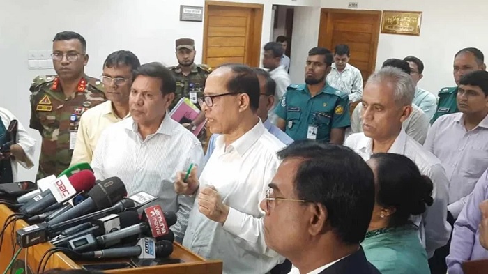 Chief Election Commissioner (CEC) Kazi Habibul Awal talked to journalists at Nirbachan Bhaban, Agargaon in the capital on Tuesday afternoon.