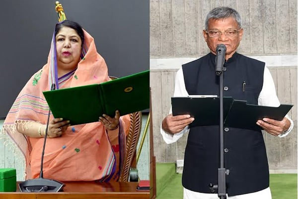 Jatiya Sangsad Speaker Dr Shirin Sharmin Chaudhury administers the oath to Joarder at Jatiya Sangsad Bhaban in the capital on Sunday.