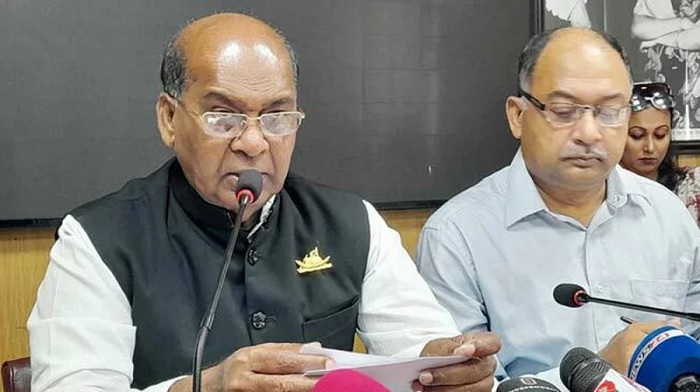 State Minister for Disaster Management and Relief Mohibbur Rahman briefs reporters at the Ministry of  Disaster Management and Relief at Bangladesh Secretariat in Dhaka on Sunday (June 2).