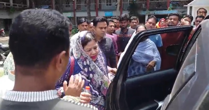 Former National Board of Revenue (NBR) member Matiur Rahman's first wife Narsingdi's Raipura upazila parishad chairman Laila Kaniz Lucky appeared in public on Thursday.