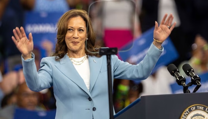 Vice President Kamala Harris campaigns In Atlanta, July 30, 2024. Arvin Temkar/TNS via ZUMA Press via Shutterstock