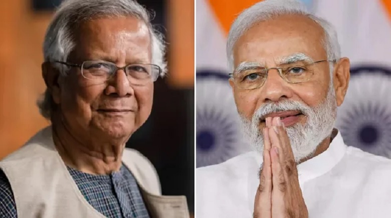 Interim Government Chief Advisor Dr. Muhammad Yunus and Indian Prime Minister Narendra Modi. File Photo