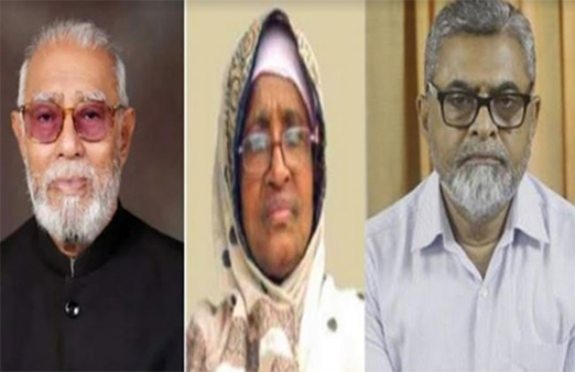 Former KCC mayor Talukder Abdul Khaleque (Left), former MPs - Begum Monnujan Sufian (2nd from Right)  and SM Kamal Hossain (Right). File Photos 