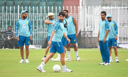  Pakistan team trains ahead of their second Test match against Bangladesh. — Photo courtesy: PCB X 