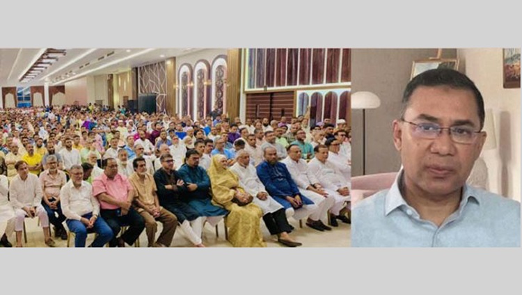 Bangladesh Nationalist Party (BNP) acting chairman Tarique Rahman virtually speaking at a view-exchange meeting with BNP leaders and workers of Mymensingh and Sylhet divisions on Saturday 