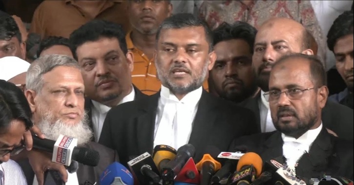 Advocate Mohammad Shishir Monir speaks outside the High Court