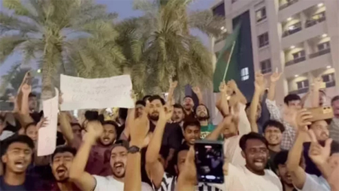 Bangladeshi migrants in the United Arab Emirates demonstrate in the country to express solidarity with the quota reform protests in Bangladesh. File Photo 