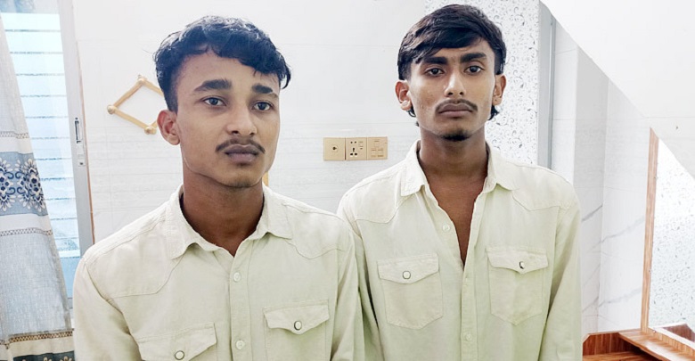 The arrested Isha Mir and his friend Kapil Chandra Saha. Photo: Collected