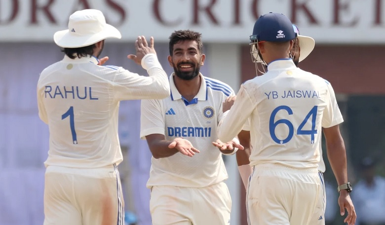 Jasprit Bumrah finished with four wickets in the first inningsâ€¢ BCCI