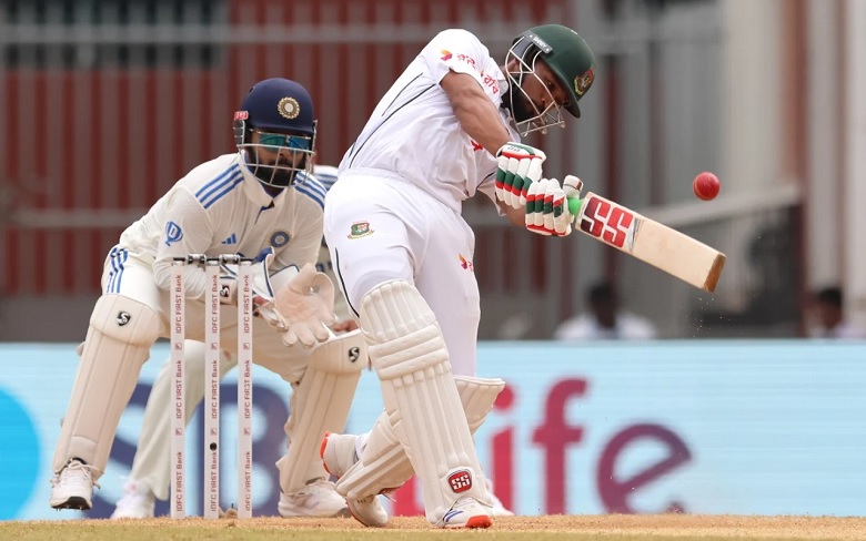 Najmul Hossain Shanto took on R Ashwin at MA Chidambaram Stadium in Chennai on Saturday (Sep 21, 2024) • BCCI