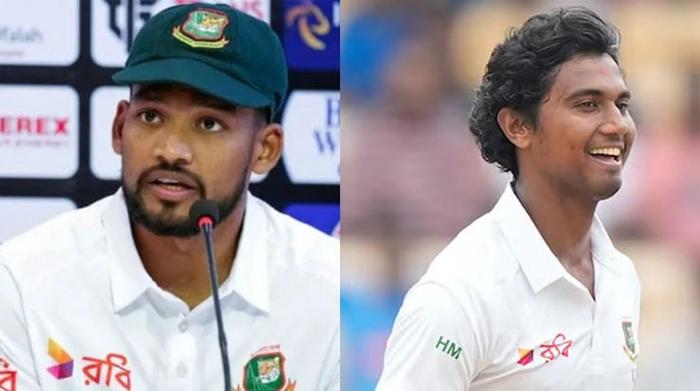 Bangladesh captain Najmul Hossain Shanto (Left) and pacer Hasan Mahmud (Right).