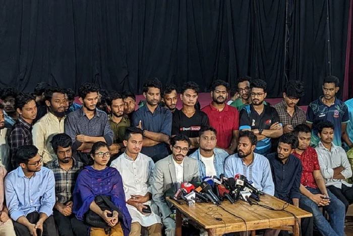 The Anti-Discrimination Student Movement releases an audit report on the emergency relief fund raised for the flood victims at Dhaka University's TSC.