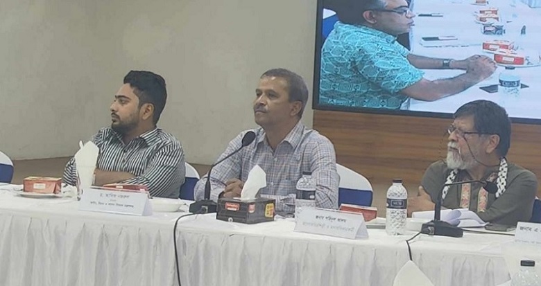 Law Adviser Asif Nazrul speaks at an opinion-sharing meeting at Judicial Administration Training Institute in the capital on Thursday (October 3) 