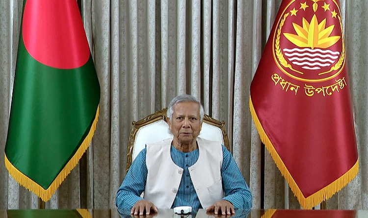  Chief Adviser Dr Muhammad Yunus addresses the nation on completion of 100 days of the interim government on Sunday evening (November 17, 2024)