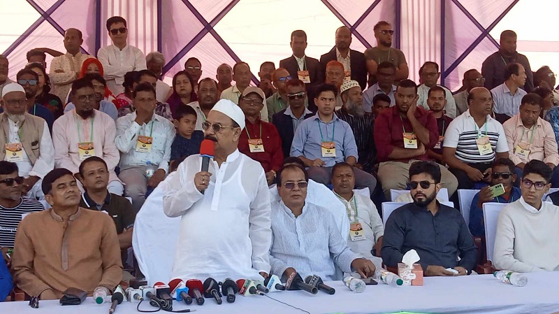 BNP Standing Committee Member Gayeshwar Chandra Roy speaking as the chief guest at Shaheed Zia Memorial Football Tournament  in Lalmonirhat. Photo: The Daily Observer