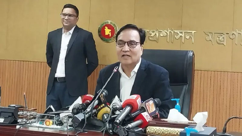 Md Mokhlesur Rahman, senior secretary of the Ministry of Public Administration, at the press conference on Sunday. Photo: Collected 