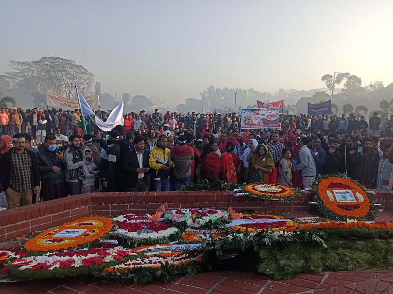 People paying tribute at Jatiya Smritisoudho. Photo credit: A R Sumon