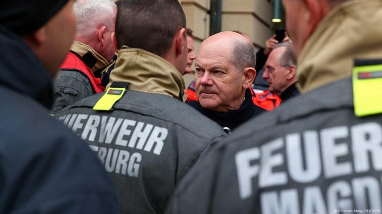 German Chancellor Olaf Scholz visited Magdeburg on Saturday, a day after the attack. PHOTO: REUTERS