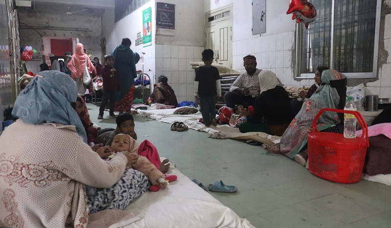 Several patients were found scattered across the premises due to lack of beds in the hospital's diarrhoea ward. Photo: Observer