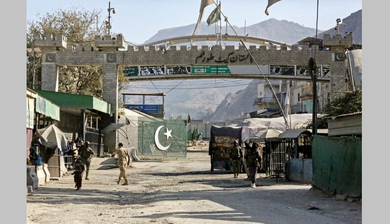 File photo of Border security personnel of Afghanistan and Pakistan stand guard at the zero point Torkham border crossing between the two countries (AFP)