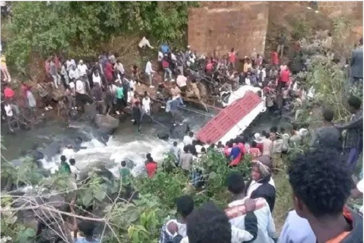 A photo shared on social media shows an accident that left 71 people dead